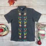 YOUTH BOYS GUAYABERA SHORT SLEEVE TOP - DARK GREY