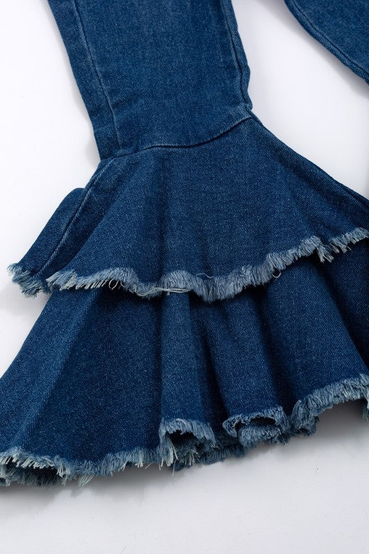 BLUE JEAN DENIM FLARES