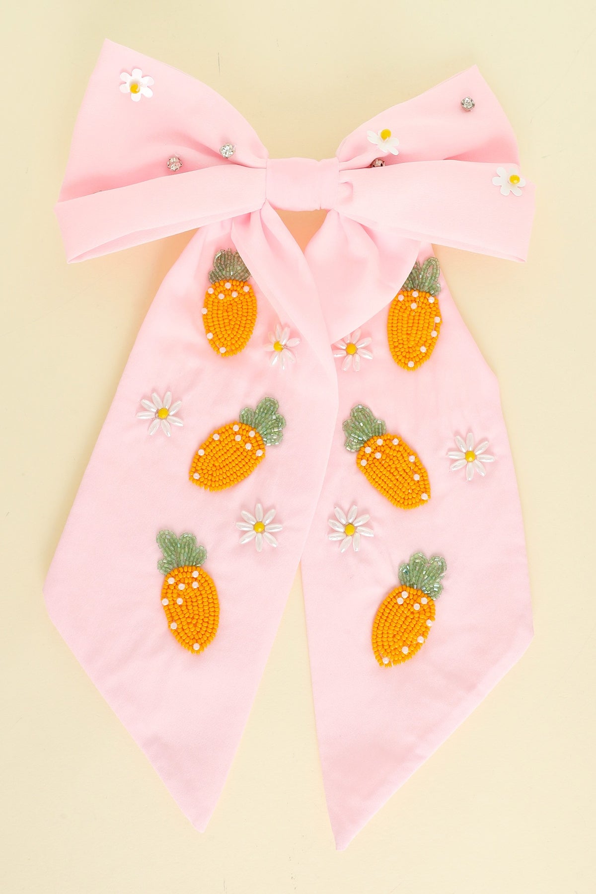 EASTER THEME BOW BARRETTE HAIR CLIP - PINK