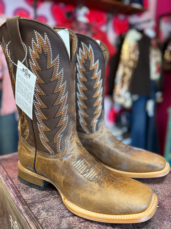 CIRCLE G MENS BROWN EMBROIDERY SQUARE TOE WESTERN BOOT - L6312