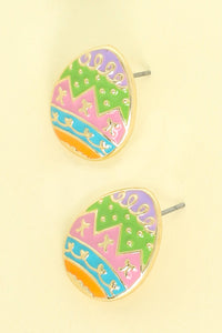 EASTER EGG ENAMEL COATED POST STUD EARRINGS