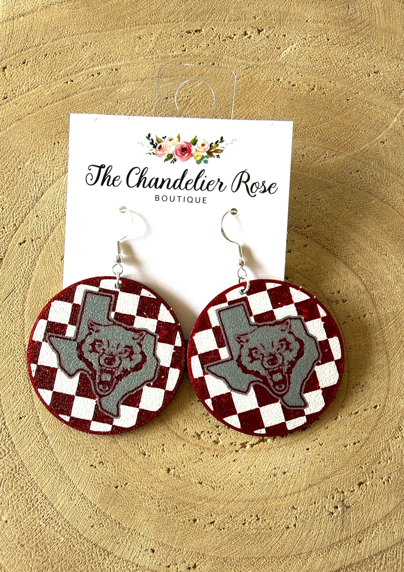 Wolves Checkered Earrings