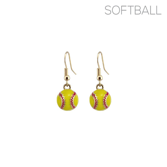 GAMEDAY EPOXY SOFTBALL DANGLE EARRINGS