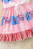 4th Of July Girls Pink Patriotic Dress
