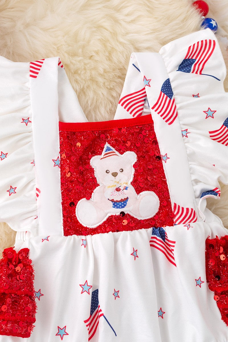 Patriotic Teddy Bear Baby Onesie