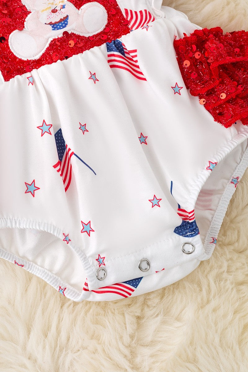 Patriotic Teddy Bear Baby Onesie