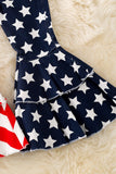Girls Usa Flag Denim Double Layer Jeans