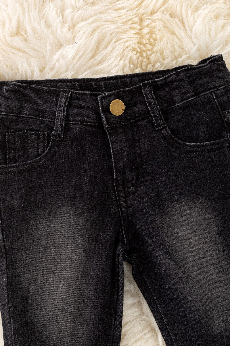 Western Black Double Layer Bell Pants