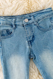 LIGHT BLUE WESTERN DOUBLE LAYER BELL PANTS