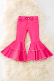 Fuchsia Western Double Layer Bell Pants
