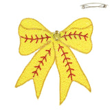 GAMEDAY SOFTBALL CRYSTAL SEQUIN RIBBON BARRETTE HAIR CLIPS