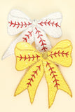 GAMEDAY BASEBALL CRYSTAL SEQUIN RIBBON BARRETTE HAIR CLIPS