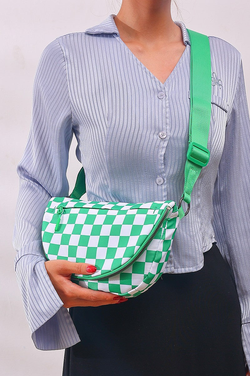 ALL NIGHT FESTIVAL BAG - K GREEN CHECKERED