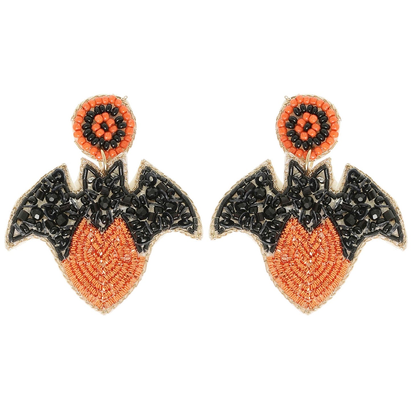 Halloween Bat On Heart Post Earrings