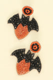 Halloween Bat On Heart Post Earrings