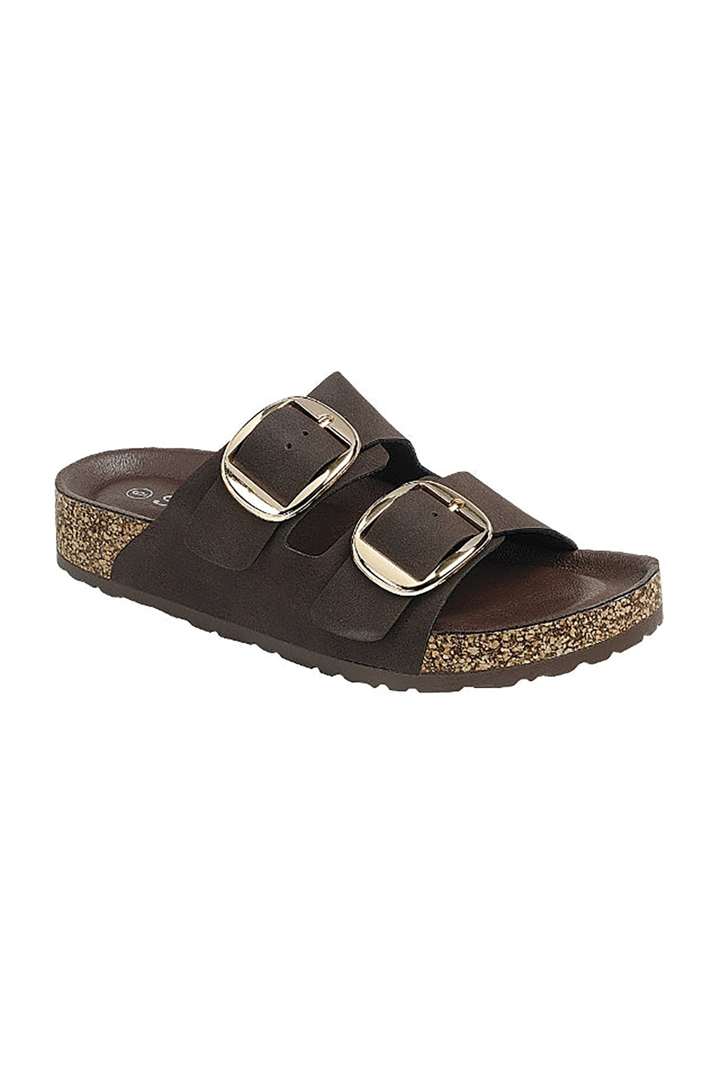THE CORK DOUBLE STRAP SANDAL - BROWN