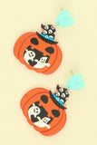 Halloween Ghost And Pumpkin Post Dangle Earrings