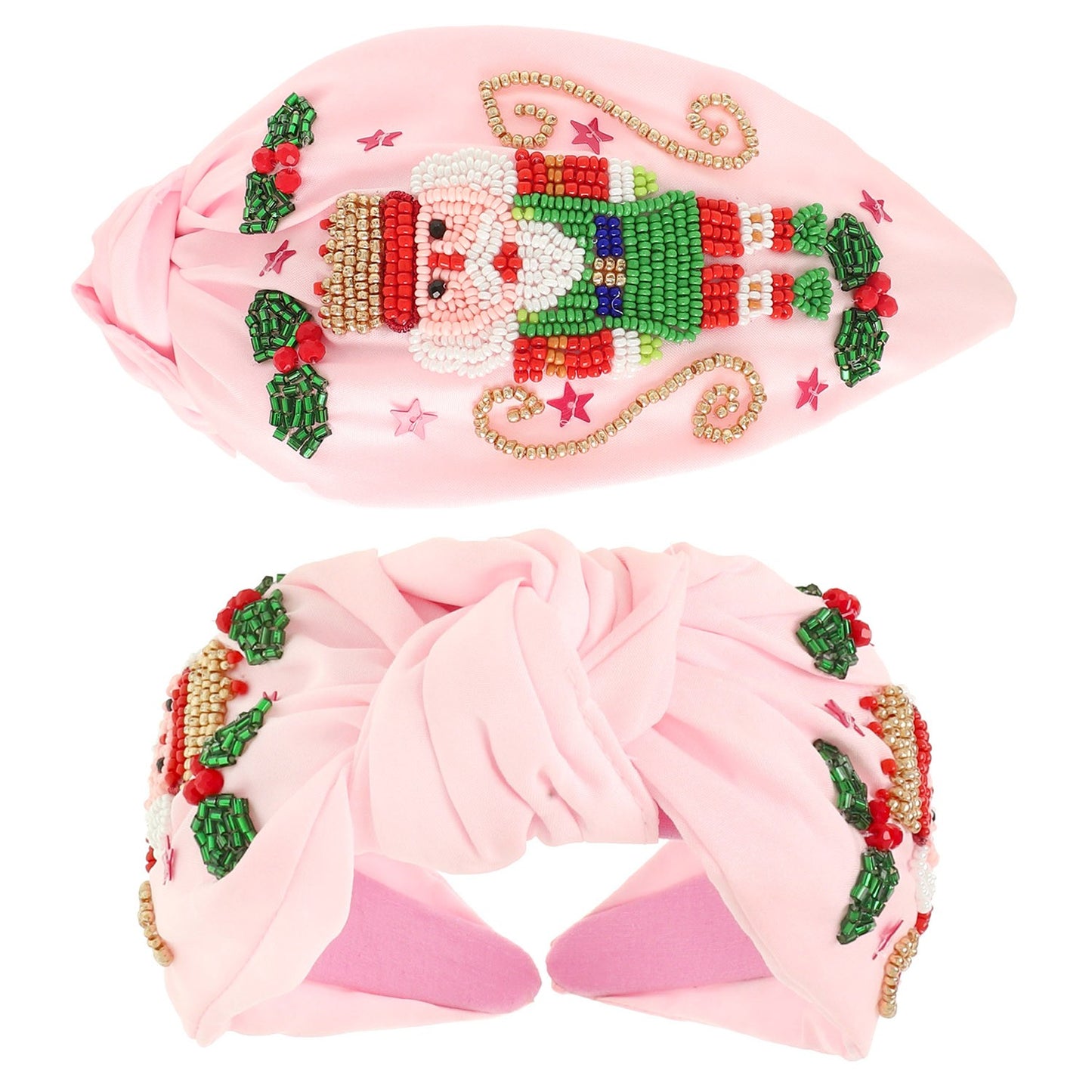Pink Christmas Nutcracker Top Knot Headband