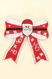 Red Christmas Santa Bow Barrette Hair Clip