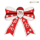 Red Christmas Santa Bow Barrette Hair Clip