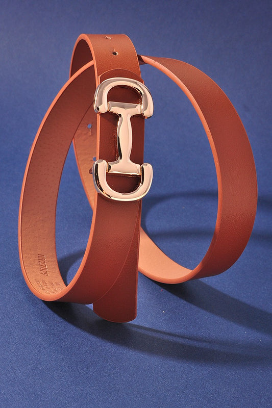 MODERN HORSE BIT BUCKLE BELT - COGNAC
