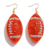 FOOTBALL GLAM EARRINGS - ORANGE