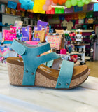 VERY G WOMEN'S CASPER PLATFORM SANDAL - TURQOUISE