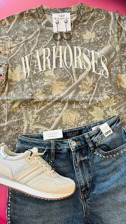 WARHORSES CAMO TEE - DIRTY WHITE INK