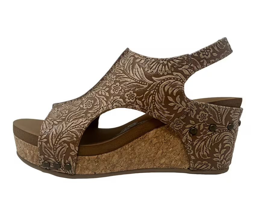 VERY G LIBERTY TOOLED NUDE PLATFORM WEDGE