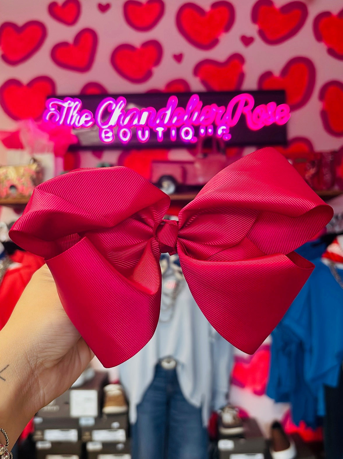 BURGUNDY 8 INCH HAIR BOWS