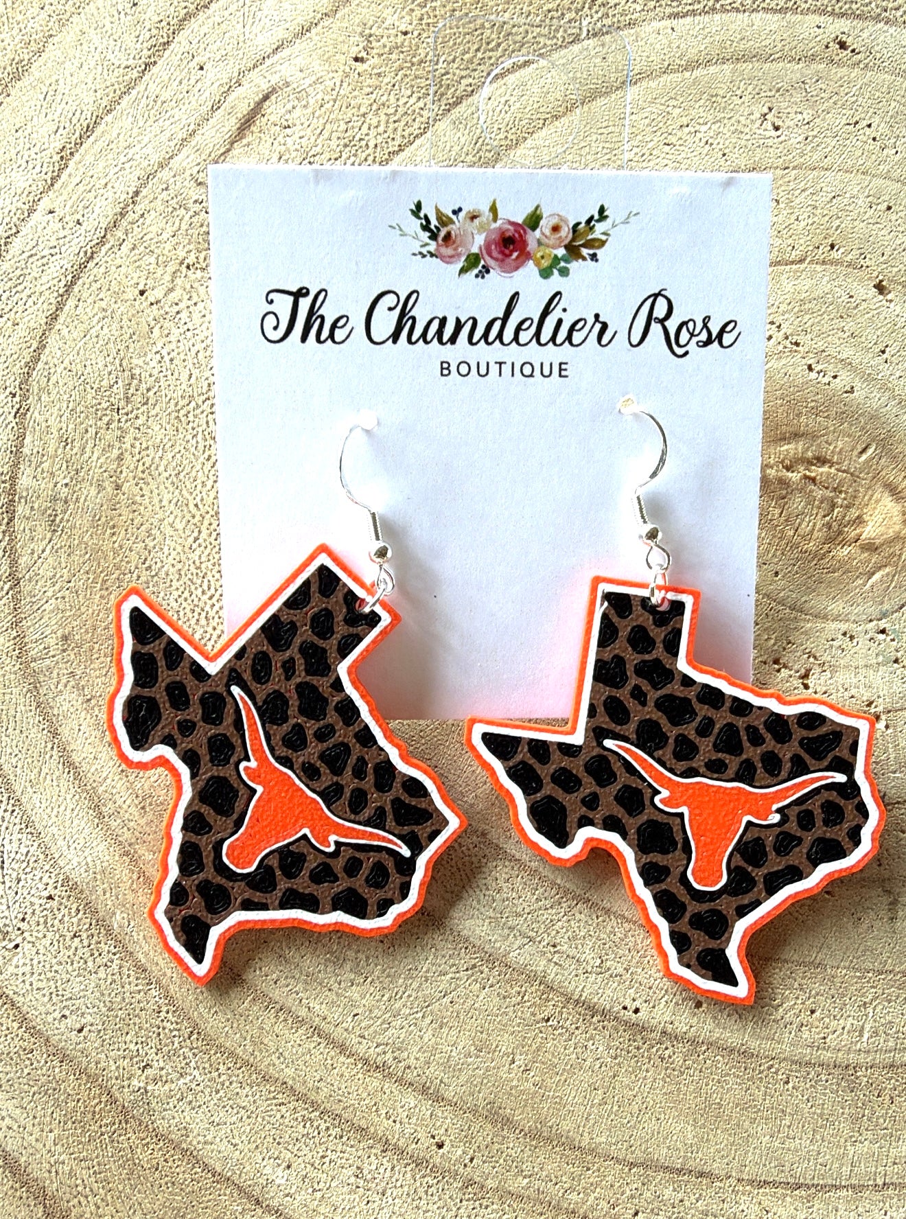 Longhorn Leopard Earrings