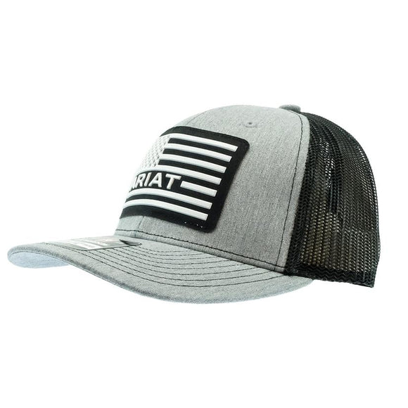 ARIAT YOUTH RAISED UP AMERICAN FLAG CAP - GREY AND WHITE