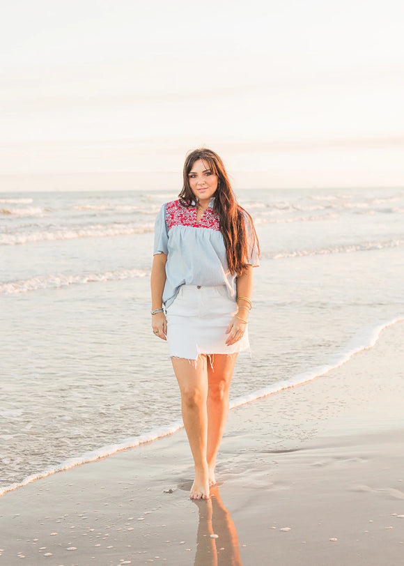 THE REECE TOP - DENIM