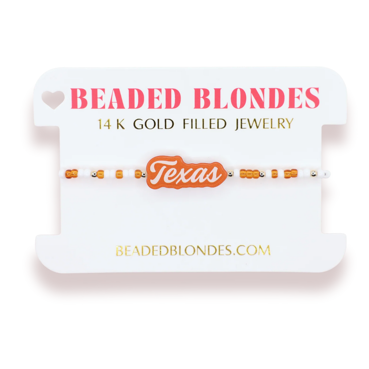 Beaded Blondes Texas Word 6.75" Bracelet On Color