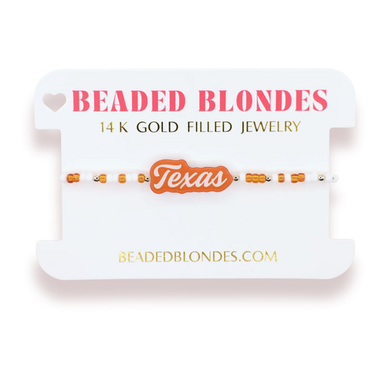 Beaded Blondes Texas Word 6.75" Bracelet On Color