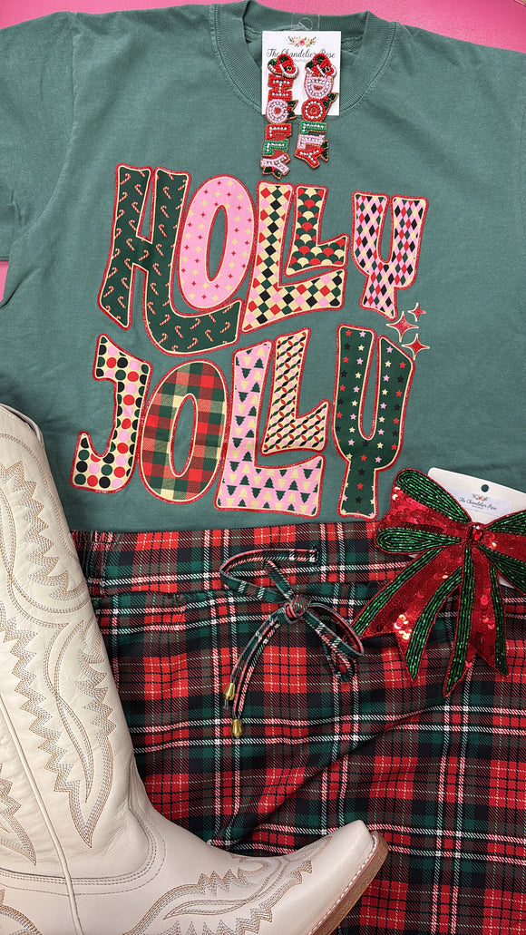 HOLLY JOLLY TEE - LIGHT GREEN