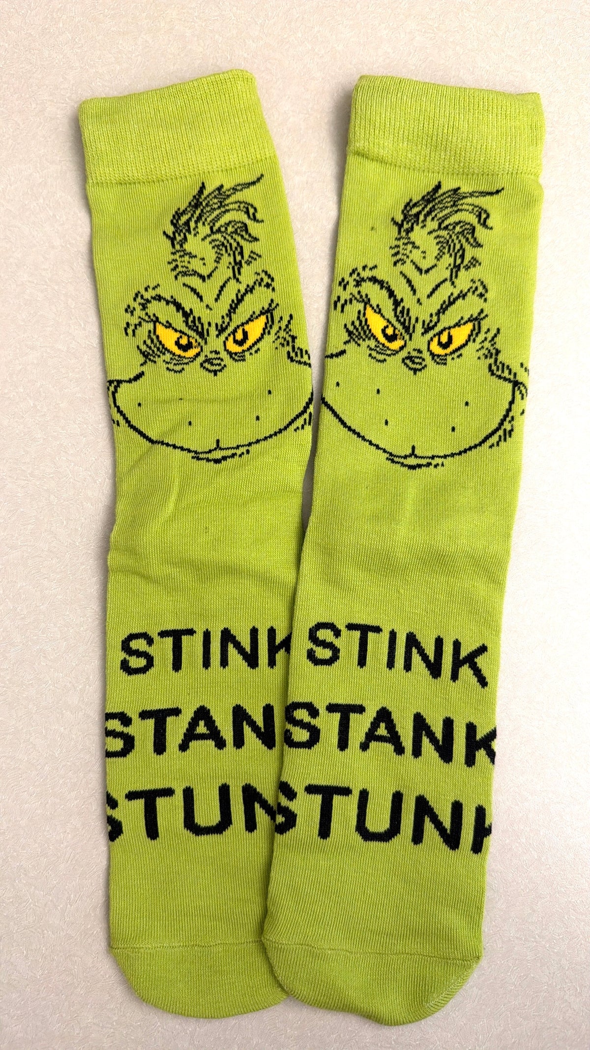 Stink, Stank, Stunk Grinch Socks