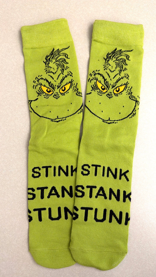 Stink, Stank, Stunk Grinch Socks