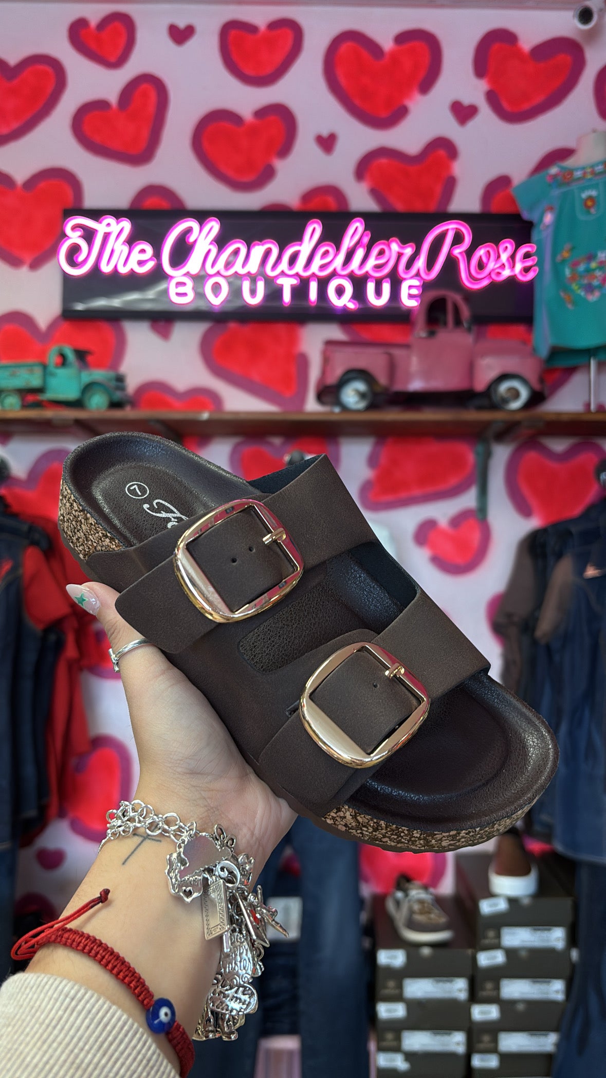 THE CORK DOUBLE STRAP SANDAL - BROWN