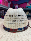 CORRAL JUSTIFIED STRAW HAT - IVORY/TAN