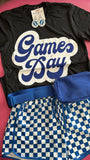 BIG GAME DAY RETRO ROYAL GLITTER TEE