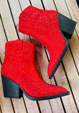 VERY G KAREN RED ANKLE BOOTS
