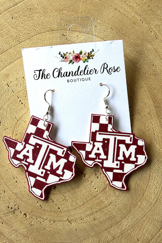 Checkered Texas Earrings