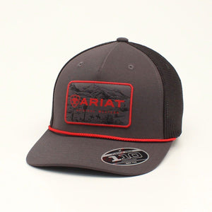 ARIAT MENS SNAP BACK FF110 RECTANGLE PATCH - GREY