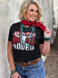 NOT MY FIRST RODEO WESTERN TEE - CHARBLACK