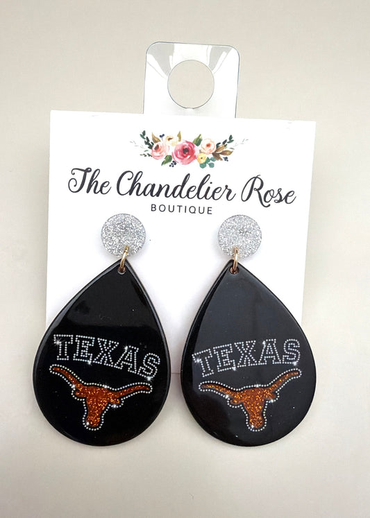 Longhorn Black Earrings