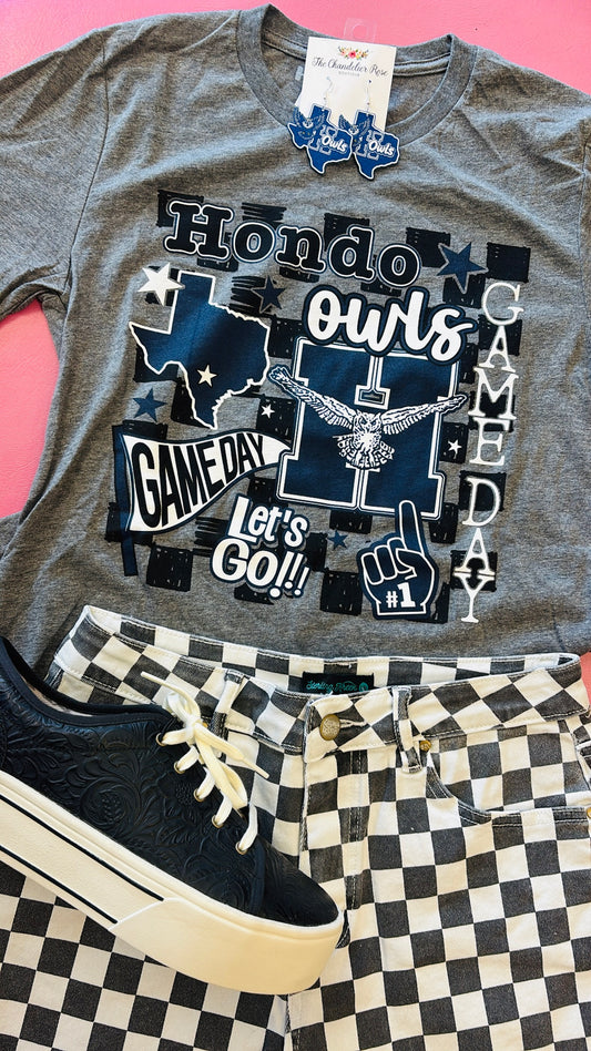 HONDO OWLS GAME DAY TEE - DEEP HEATHER