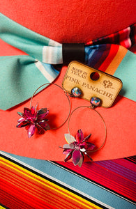 PINK PANACHE Purple Flower Earrings