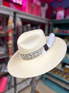 CORRAL ROSE STRAW HAT - NATURAL