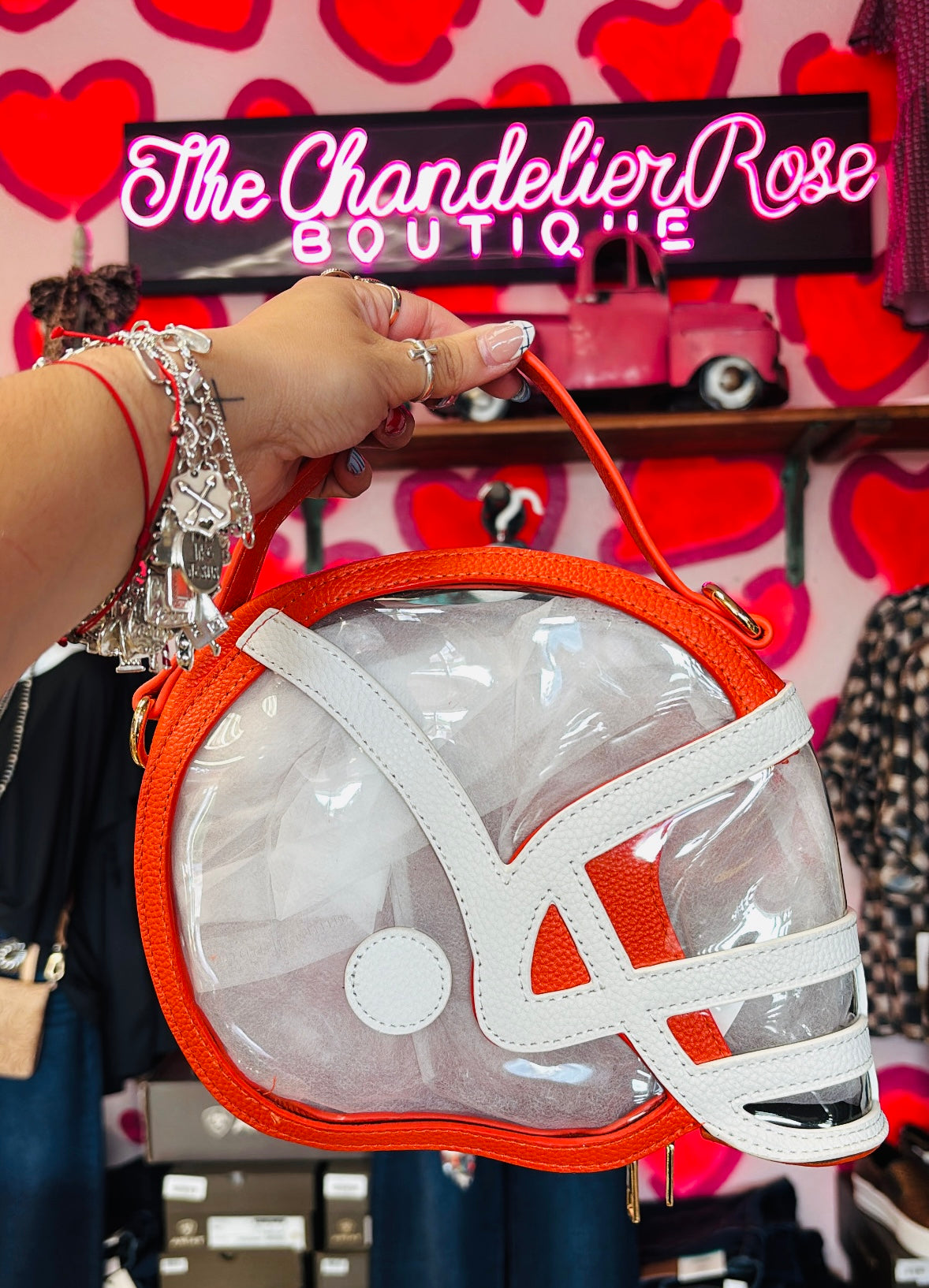 FOOTBALL HELMET CROSSBODY - ORANGE
